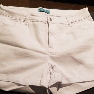 white stretchy shorts